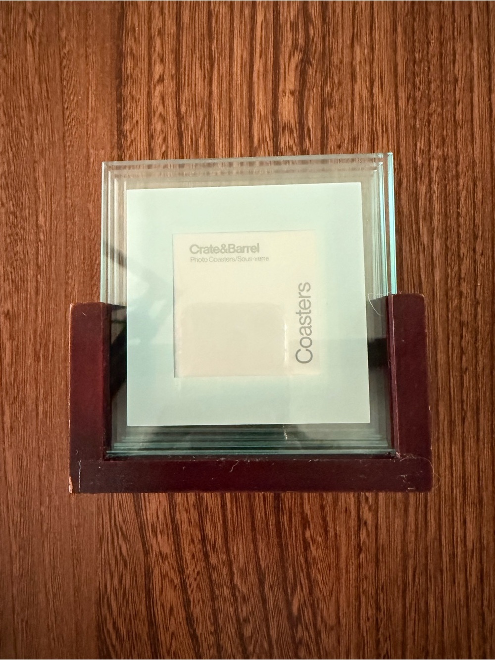 Vintage Crate & Barrel Glass Photo Coasters Set (Model 262-555)
